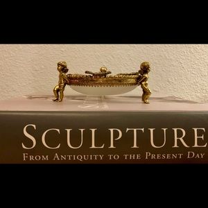 Brass & glass dome angels ashtray,  vintage